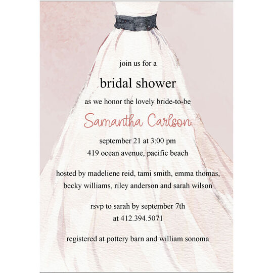 Sashed Gown Invitations